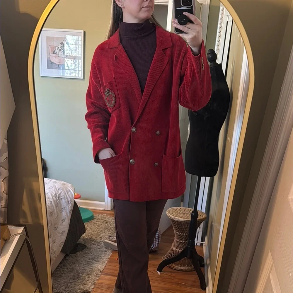 VINTAGE Ralph Lauren Red Women's Blazer - Picture 4 of 11